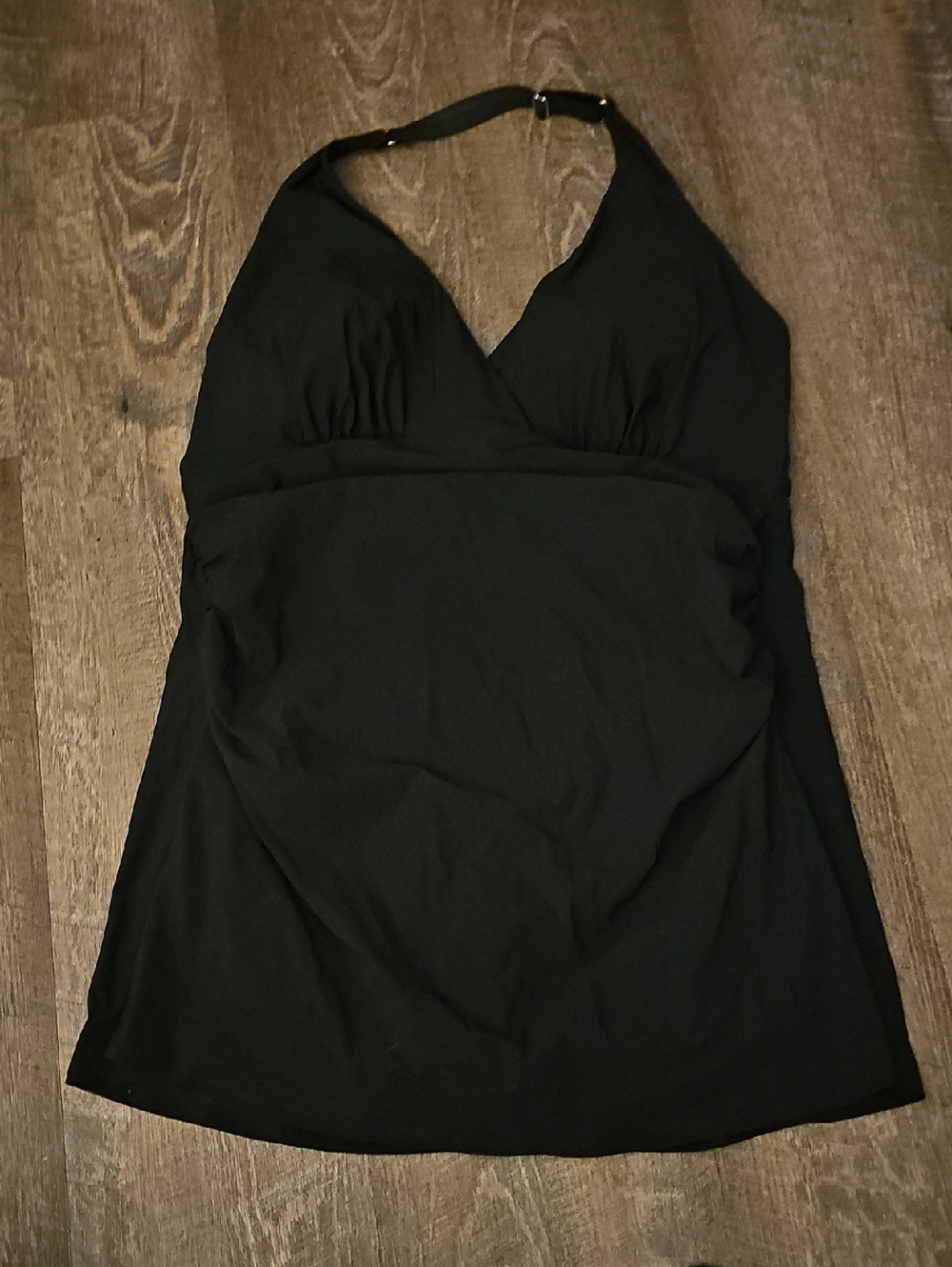L.L. Bean Plus Women's Shaping Swimwear-- Clasp Halter Dress With 50+ UPF